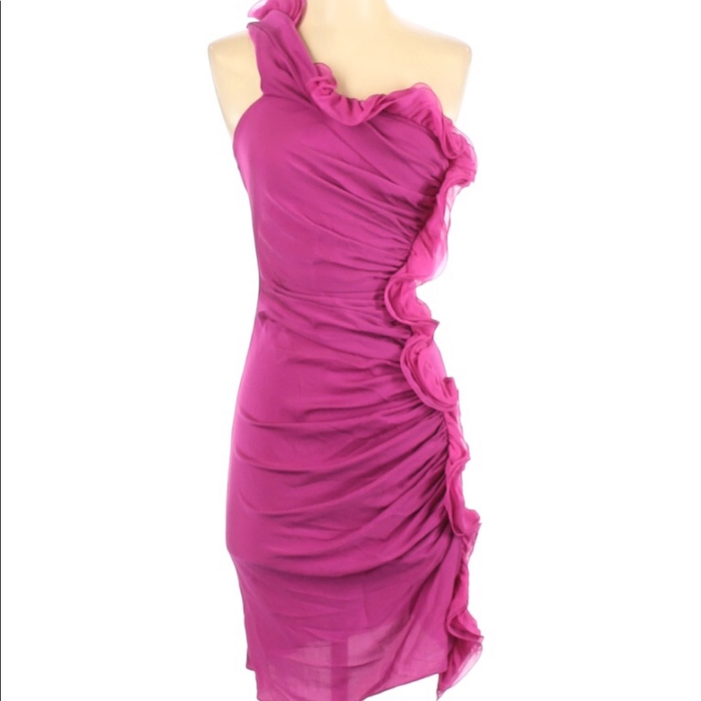 Catherine Malandrino Silk One Shoulder Dress Sz 4